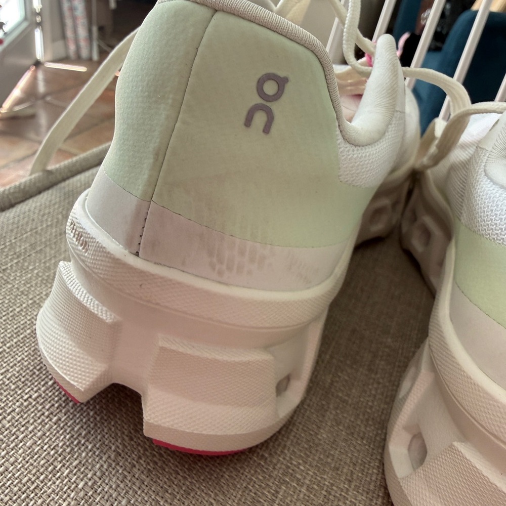 On Cloudtec Cloudmonster White Sneakers With Pink… - image 7